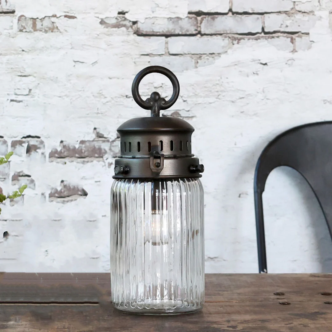 Chic Antique - Fransk Stald Lanterne inkl. timer og LED-pære - 30 cm - Billede 3