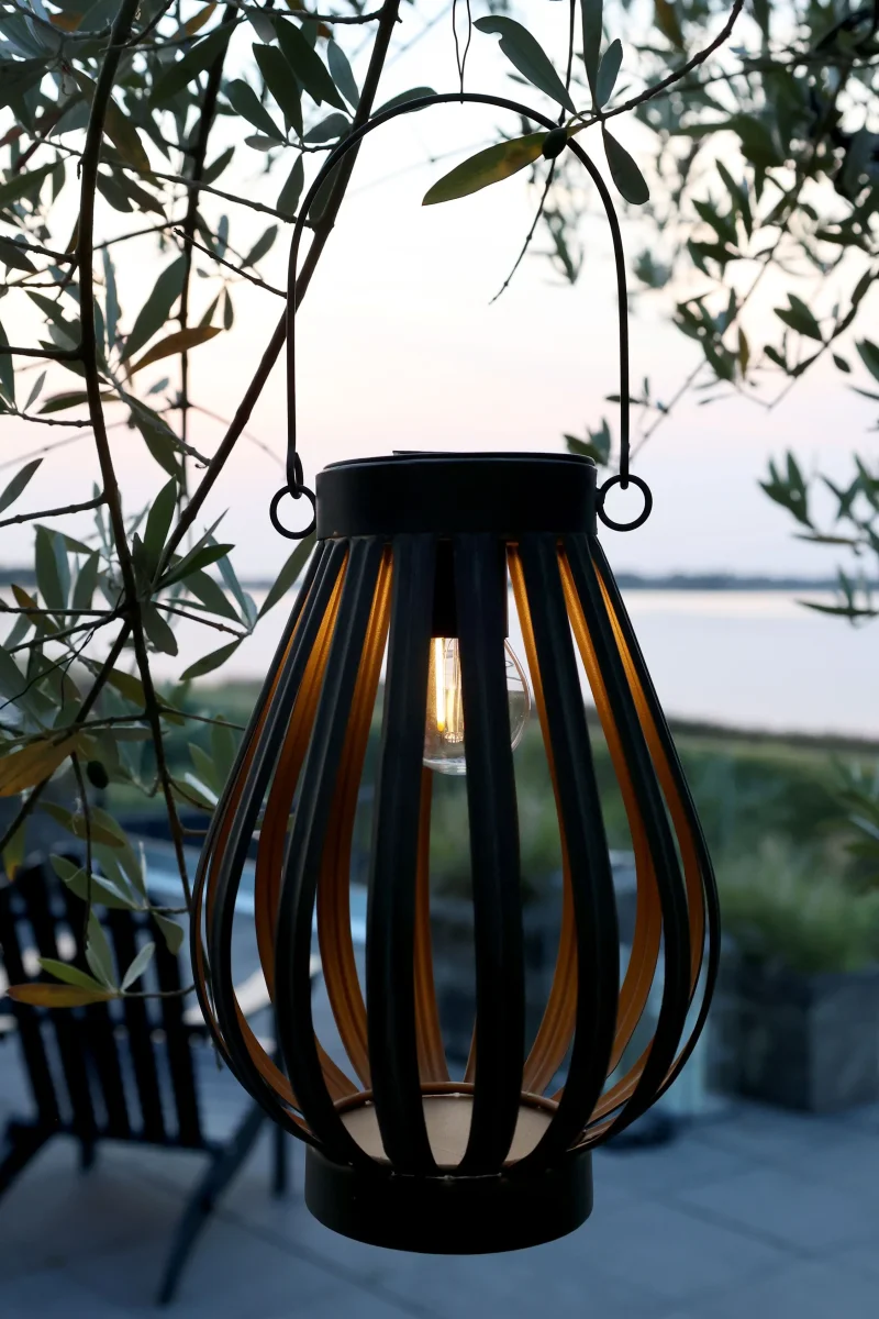 Chic Antique - Solcellelanterne LED pære H23/Ø17 cm antique zink - Billede 4