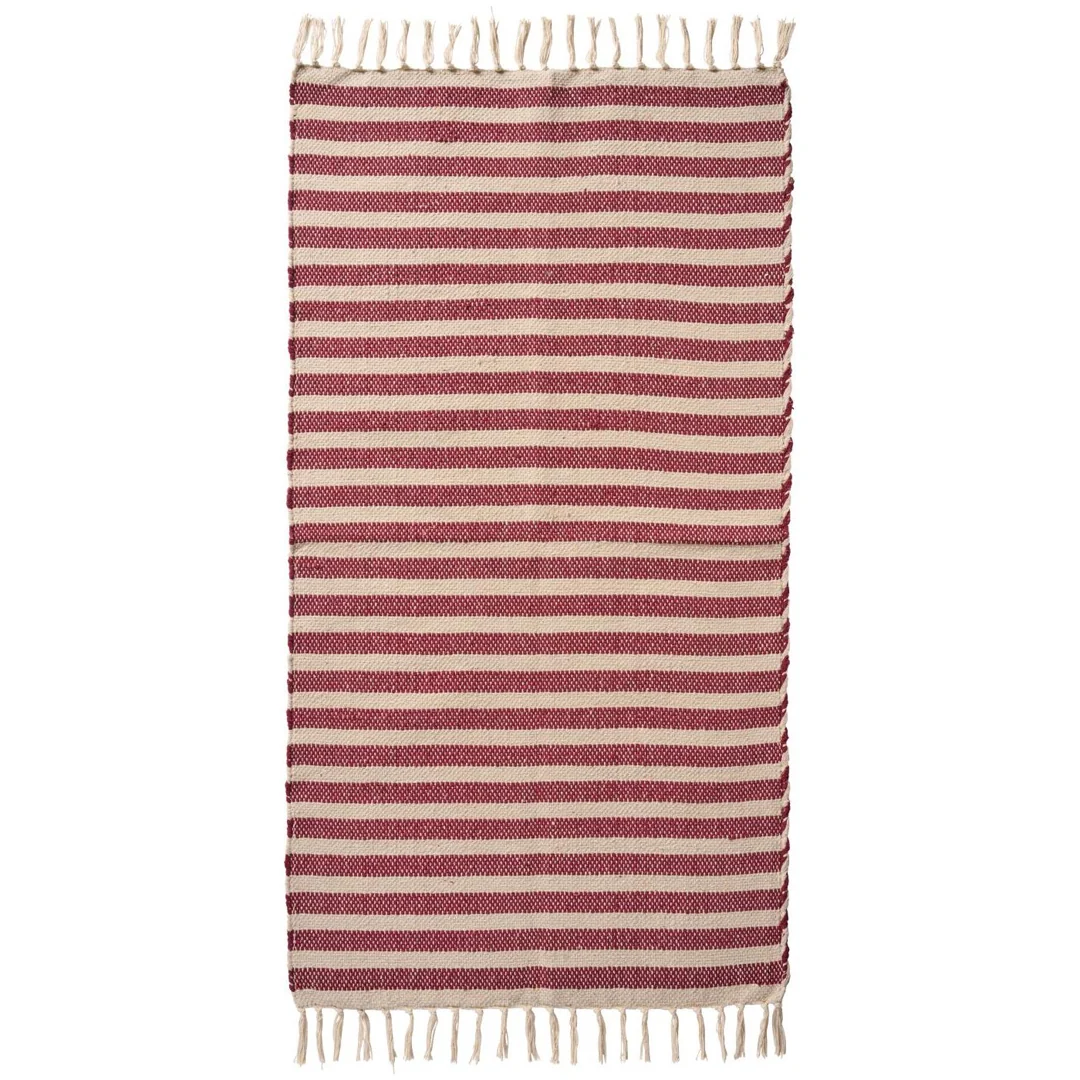Ib Laursen - Gulvløber – creme med røde striber 60 x 120 cm - Billede 2