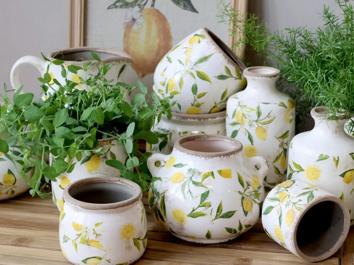 Chic Antique - Limone Skjuler med Citronmotiv H13,5/Ø13 - Billede 4