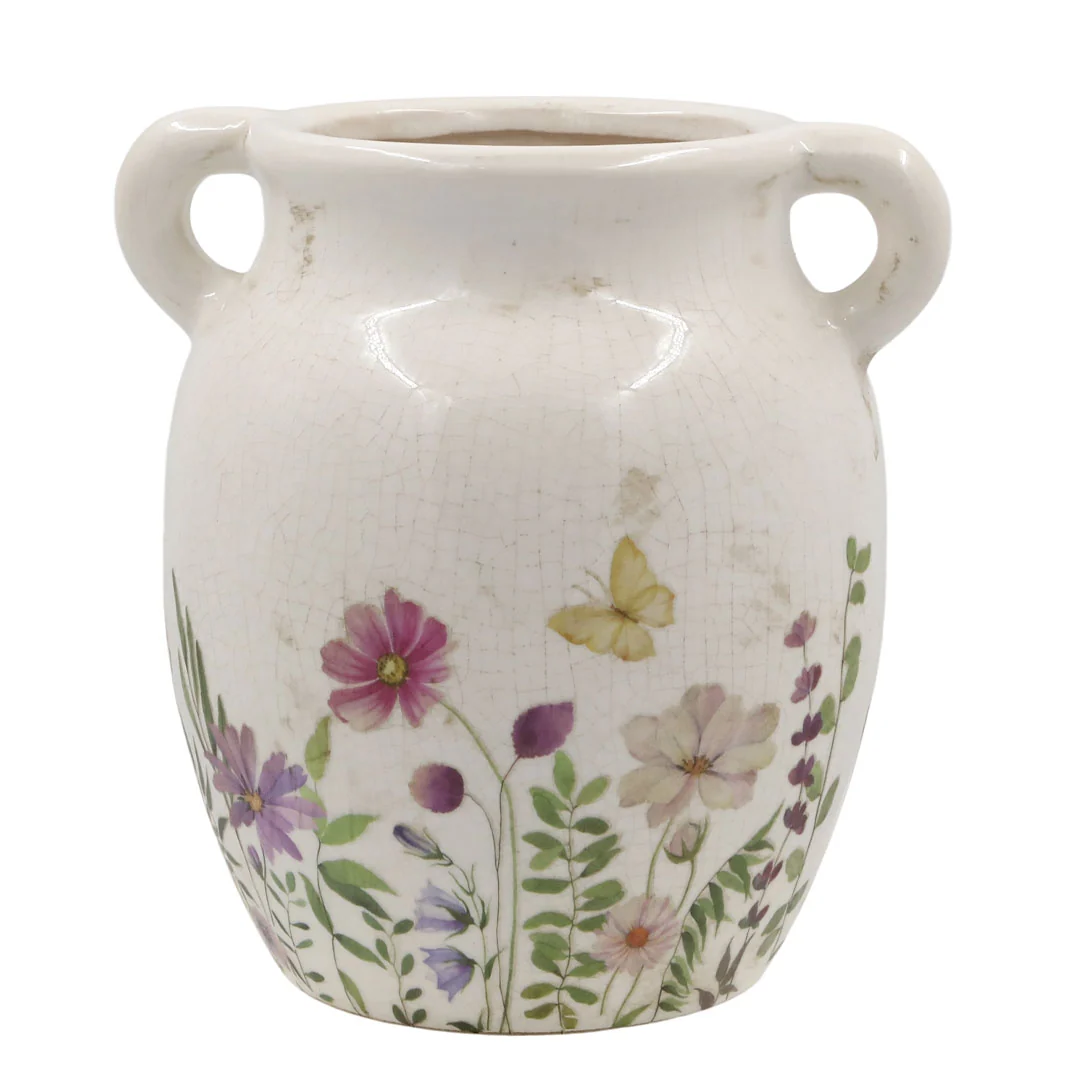 Chic Antique - Avignon Kande med Blomstermotiv - H19,5/Ø19 cm Creme - Billede 3