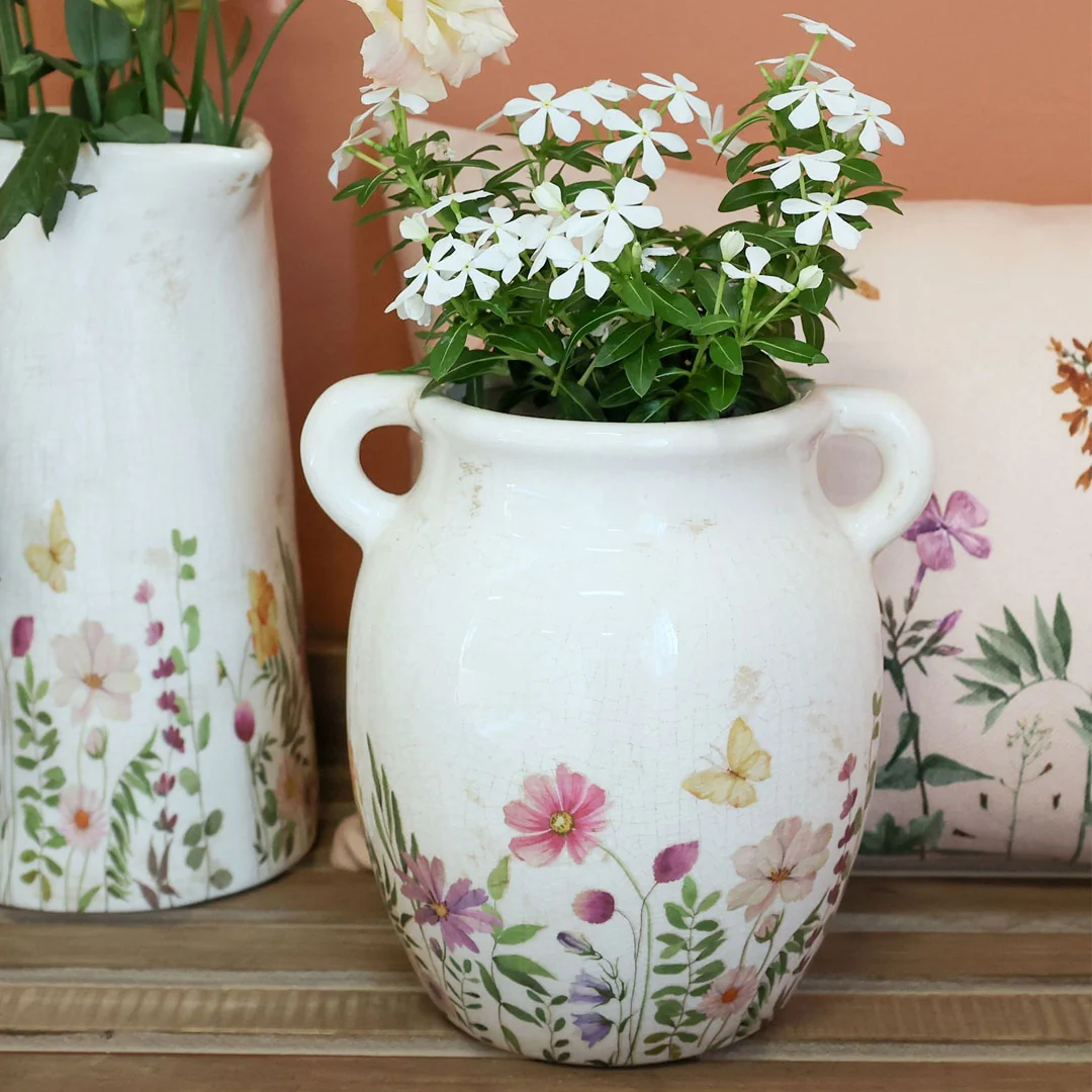 Chic Antique - Avignon Kande med Blomstermotiv - H19,5/Ø19 cm Creme - Billede 2