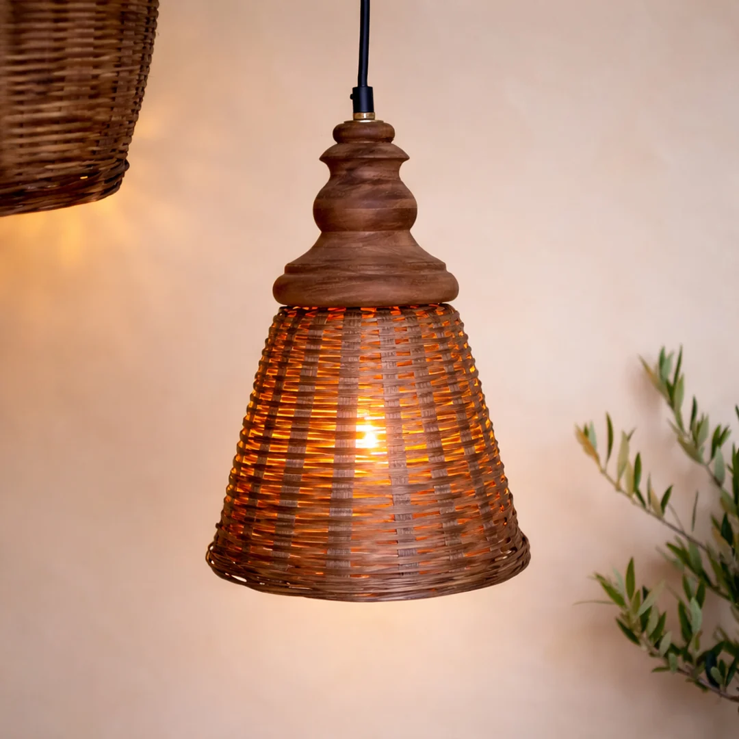 Chic Antique - Rattan Pendel – Natur H32 / Ø22 cm - Billede 2