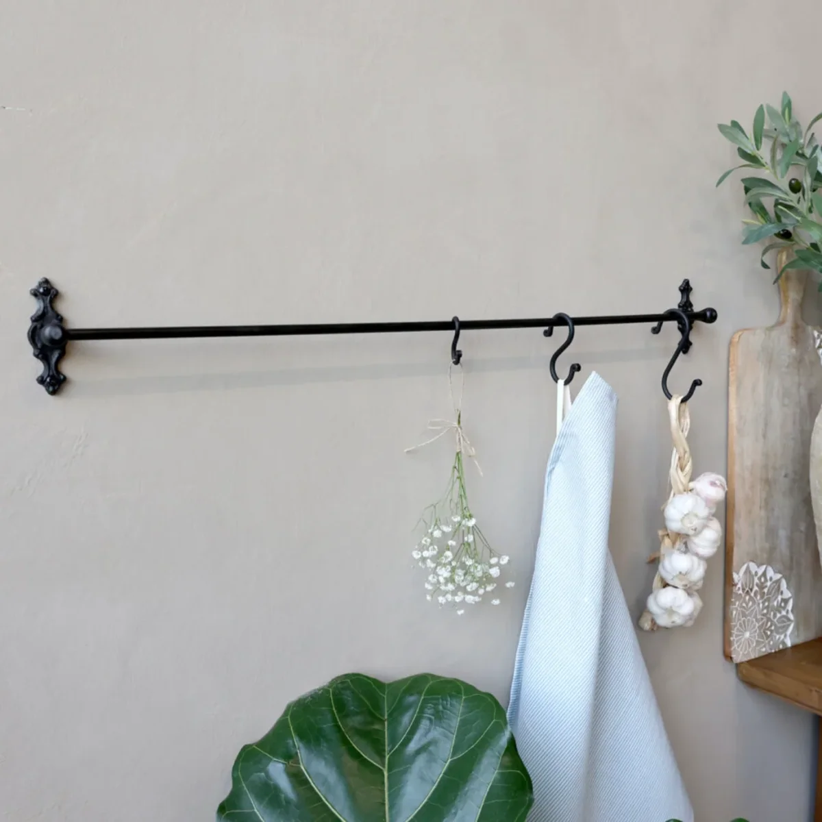 Chic Antique - Knagerække H10/L80 cm Antique Kul - Billede 2