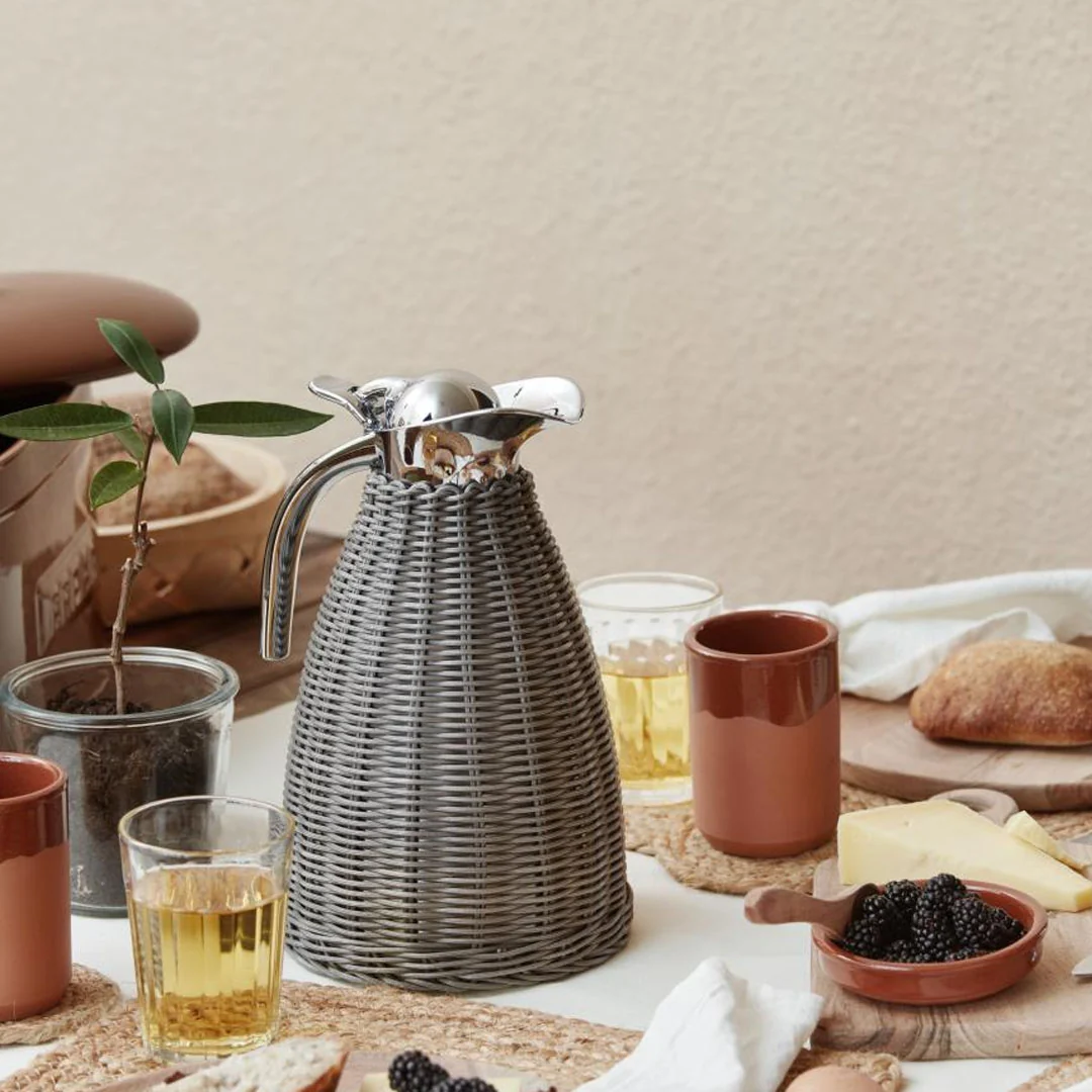 Ib Laursen - Termokande i Grå Polyrattan Flet 1500 ml - Billede 2