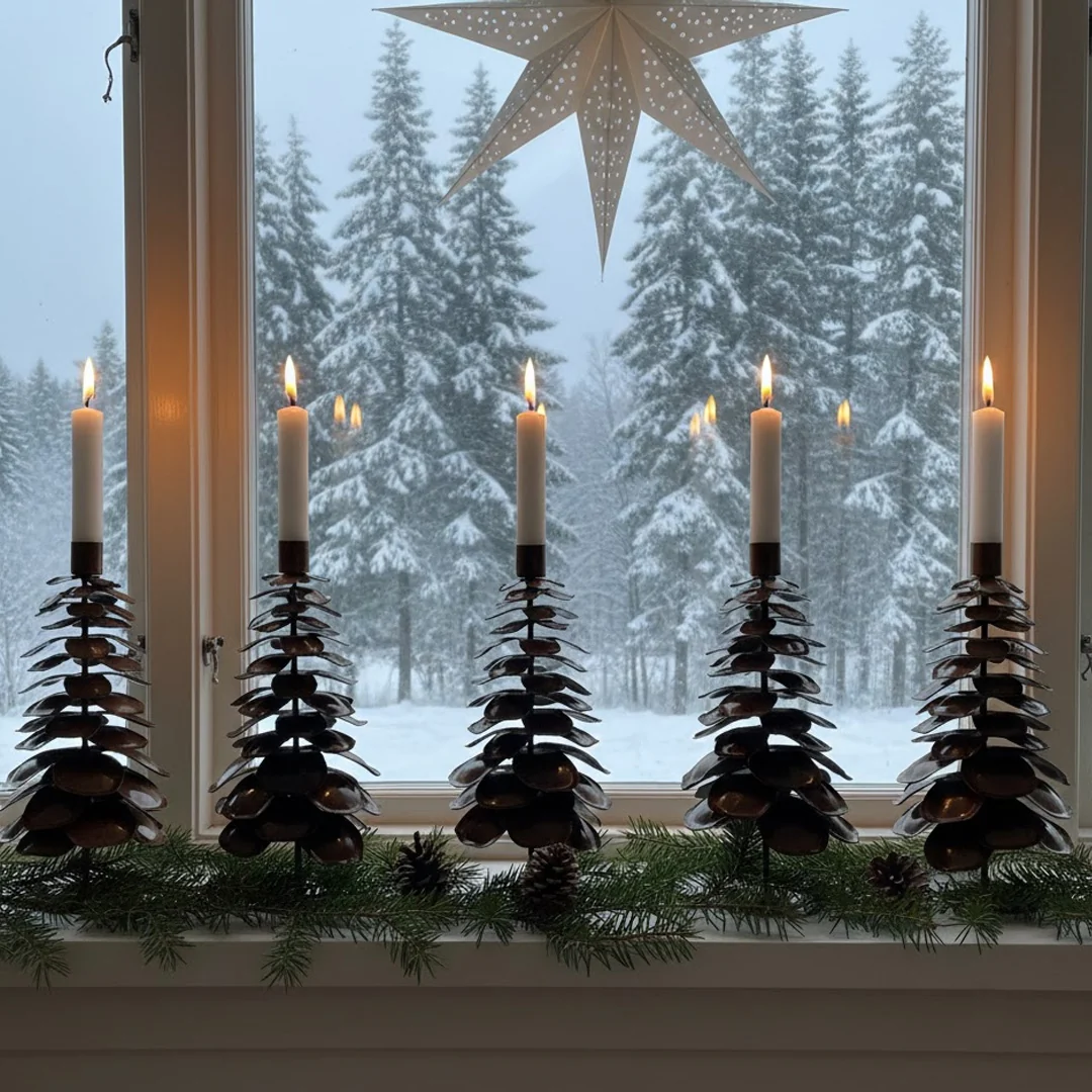 5 Store juletræer formet som kogle - 25 cm - Billede 5