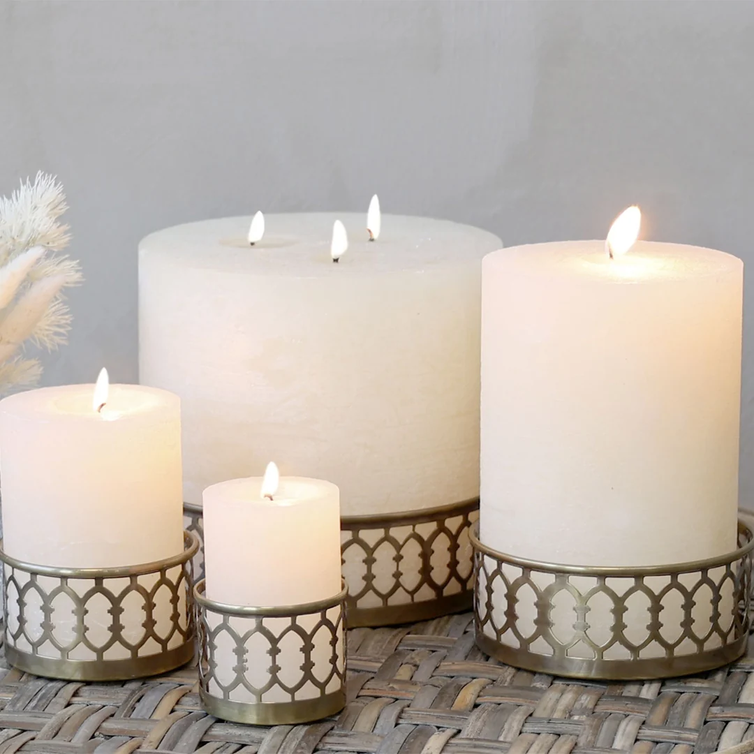 Chic Antique - Lysfade med Dekorkant | Sæt af 4 | Antique Messing - Billede 2