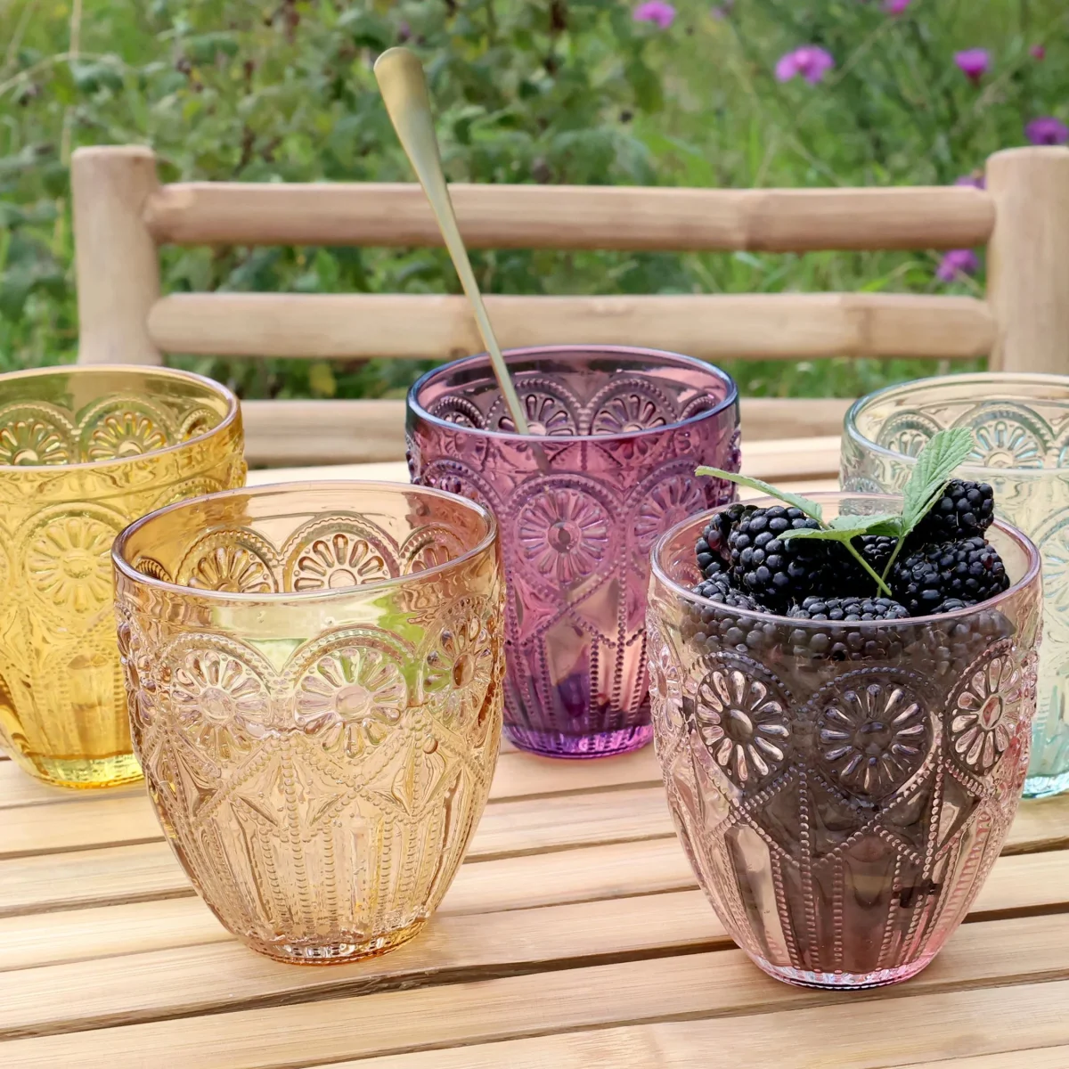 NYHED: Saint-Émilion Glas med Mønster 330 ml – Farvet Glas | 6 stk - Billede 2